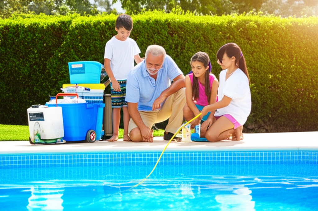 Three generations of pool experts